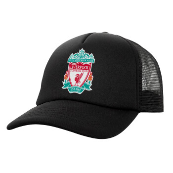 Liverpool, Καπέλο Ενηλίκων Soft Trucker με Δίχτυ Μαύρο (POLYESTER, ΕΝΗΛΙΚΩΝ, UNISEX, ONE SIZE)