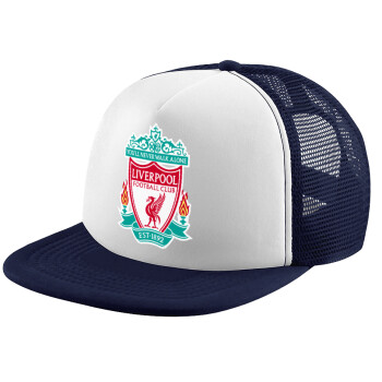 Liverpool, Children's Soft Trucker Cap with Dark Blue/White Mesh (POLYESTER, CHILDREN, ONE SIZE)