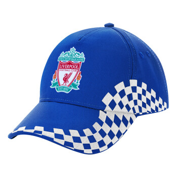 Liverpool, Adult Ultimate BLUE RACING Cap, (100% COTTON DRILL, ADULT, UNISEX, ONE SIZE)