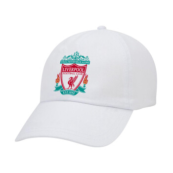 Liverpool, Καπέλο Ενηλίκων Baseball Λευκό 5-φύλλο (POLYESTER, ΕΝΗΛΙΚΩΝ, UNISEX, ONE SIZE)