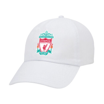 Liverpool, Adult Baseball Cap White 5-panel (POLYESTER, ADULT, UNISEX, ONE SIZE)