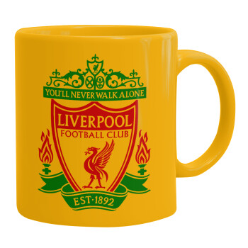 Liverpool, Ceramic coffee mug yellow, 330ml