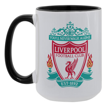 Liverpool, Κούπα Mega 15oz, κεραμική Μαύρη, 450ml