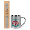 Easter Set, metallic thermal cup (300ml) & Easter aromatic flat candle (30cm) (GRAY)