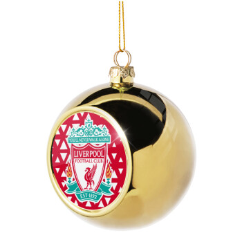 Liverpool, Golden Christmas tree ball ornament 8cm