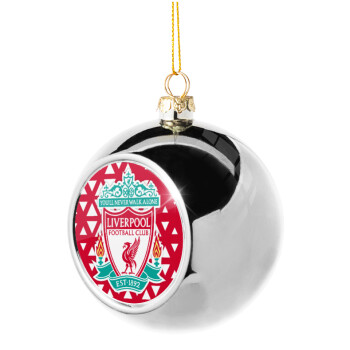 Liverpool, Silver 8cm Christmas tree ball ornament