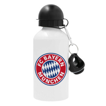 FC Bayern Munich, Metal water bottle, White, aluminum 500ml