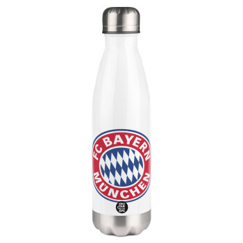 FC Bayern Munich, Metal mug thermos White (Stainless steel), double wall, 500ml