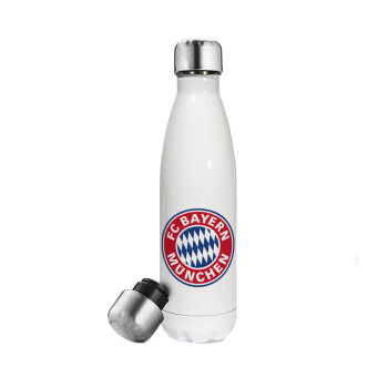 FC Bayern Munich, Metal mug thermos White (Stainless steel), double wall, 500ml