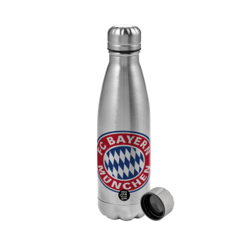 FC Bayern Munich, Metallic water bottle, stainless steel, 750ml