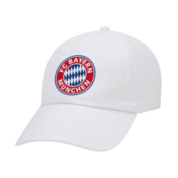 FC Bayern Munich, Καπέλο Ενηλίκων Baseball Λευκό 5-φύλλο (POLYESTER, ΕΝΗΛΙΚΩΝ, UNISEX, ONE SIZE)