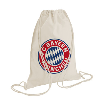 FC Bayern Munich, Backpack bag GYMBAG natural (28x40cm)