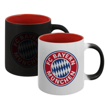 FC Bayern Munich, Κούπα Μαγική εσωτερικό κόκκινο, κεραμική, 330ml που αλλάζει χρώμα με το ζεστό ρόφημα