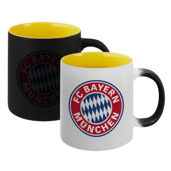 FC Bayern Munich, Κούπα Μαγική εσωτερικό κίτρινη, κεραμική 330ml που αλλάζει χρώμα με το ζεστό ρόφημα (1 τεμάχιο)