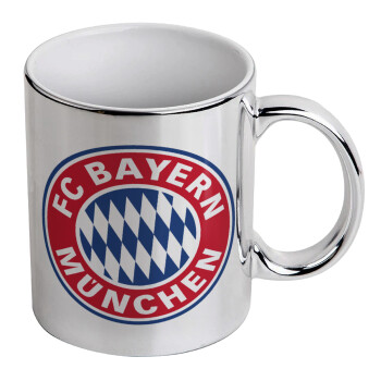 FC Bayern Munich, Mug ceramic, silver mirror, 330ml
