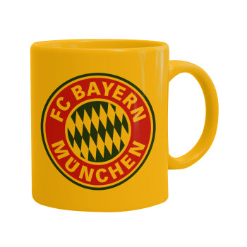 FC Bayern Munich, Ceramic coffee mug yellow, 330ml