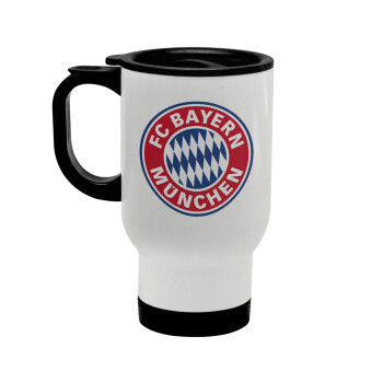 FC Bayern Munich, Stainless steel travel mug with lid, double wall white 450ml