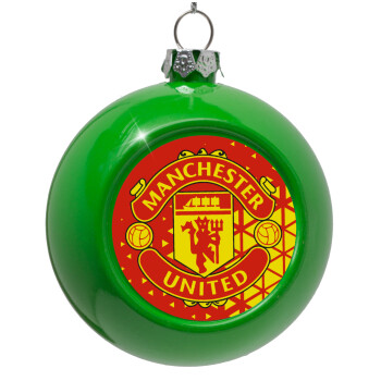 Manchester United F.C., Green Christmas tree ornament bauble 8cm