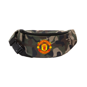 Manchester United F.C., Unisex waist bag (banana) in Jungle camouflage color with 2 pockets