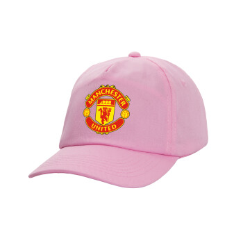 Manchester United F.C., Casual children's baseball cap, 100% Cotton Twill, PINK (COTTON, CHILDREN'S, ONE SIZE)