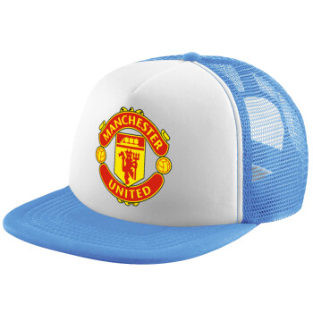 Manchester United F.C., Child's Soft Trucker Hat with Blue/White Mesh (POLYESTER, CHILD, ONE SIZE)