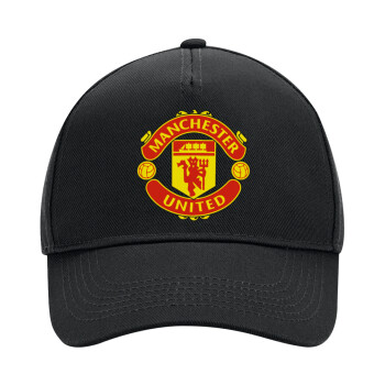 Manchester United F.C., Adult Ultimate Hat BLACK, (100% COTTON DRILL, ADULT, UNISEX, ONE SIZE)