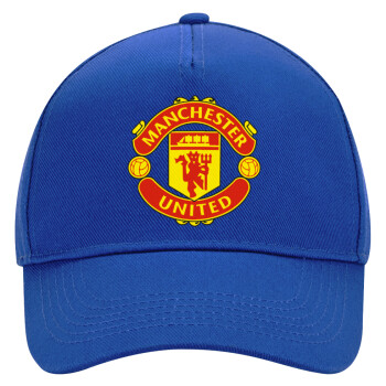 Manchester United F.C., Ultimate Adult Hat BLUE, (100% COTTON DRILL, ADULT, UNISEX, ONE SIZE)