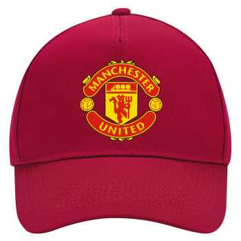 Manchester United F.C., Καπέλο Ενηλίκων Ultimate ΚΟΚΚΙΝΟ, (100% ΒΑΜΒΑΚΕΡΟ DRILL, ΕΝΗΛΙΚΩΝ, UNISEX, ONE SIZE)