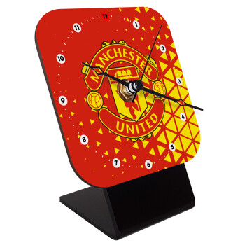 Manchester United F.C., Quartz Wooden table clock with hands (10cm)