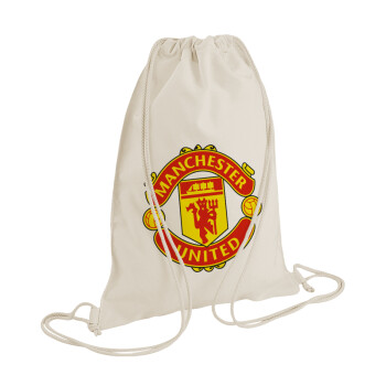 Manchester United F.C., Backpack bag GYMBAG natural (28x40cm)