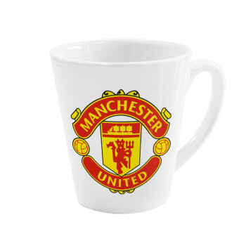 Manchester United F.C., Κούπα κωνική Latte Λευκή, κεραμική, 300ml