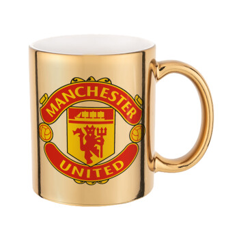 Manchester United F.C., Mug ceramic, gold mirror, 330ml