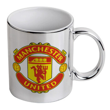 Manchester United F.C., Mug ceramic, silver mirror, 330ml