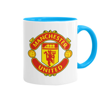 Manchester United F.C., Mug colored light blue, ceramic, 330ml