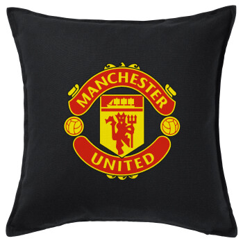 Manchester United F.C., Sofa cushion black 50x50cm includes filling