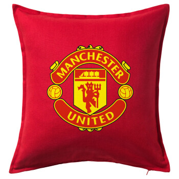 Manchester United F.C., Sofa cushion RED 50x50cm includes filling