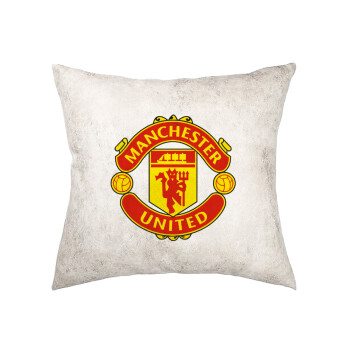 Manchester United F.C., Μαξιλάρι καναπέ Δερματίνη Γκρι 40x40cm με γέμισμα