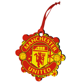 Manchester United F.C., Christmas ornament snowflake wooden 7.5cm