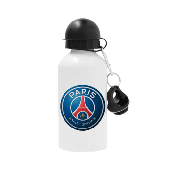 Paris Saint-Germain F.C., Metal water bottle, White, aluminum 500ml