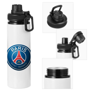 Paris Saint-Germain F.C., Metal water bottle with safety cap, aluminum 850ml