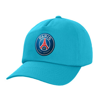 Paris Saint-Germain F.C., Καπέλο παιδικό Baseball, 100% Βαμβακερό Twill, Γαλάζιο (ΒΑΜΒΑΚΕΡΟ, ΠΑΙΔΙΚΟ, UNISEX, ONE SIZE)