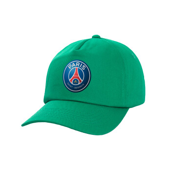 Paris Saint-Germain F.C., Καπέλο παιδικό Baseball, 100% Βαμβακερό Twill, Πράσινο (ΒΑΜΒΑΚΕΡΟ, ΠΑΙΔΙΚΟ, UNISEX, ONE SIZE)