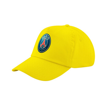 Paris Saint-Germain F.C., Child's Baseball Cap, 100% Cotton Twill, Yellow (COTTON, CHILD, UNISEX, ONE SIZE)