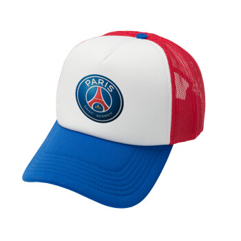 Paris Saint-Germain F.C., Καπέλο Ενηλίκων Soft Trucker με Δίχτυ Red/Blue/White (POLYESTER, ΕΝΗΛΙΚΩΝ, UNISEX, ONE SIZE)