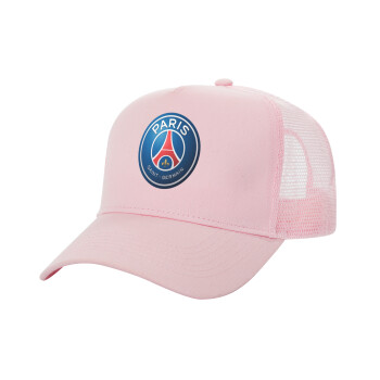 Paris Saint-Germain F.C., Καπέλο Ενηλίκων Structured Trucker, με Δίχτυ, ΡΟΖ (100% ΒΑΜΒΑΚΕΡΟ, ΕΝΗΛΙΚΩΝ, UNISEX, ONE SIZE)