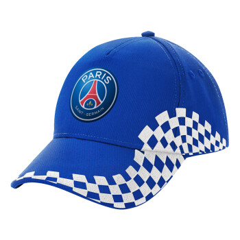 Paris Saint-Germain F.C., Adult Ultimate BLUE RACING Cap, (100% COTTON DRILL, ADULT, UNISEX, ONE SIZE)