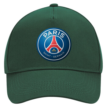 Paris Saint-Germain F.C., Adult Ultimate Hat GREEN, (100% COTTON DRILL, ADULT, UNISEX, ONE SIZE)