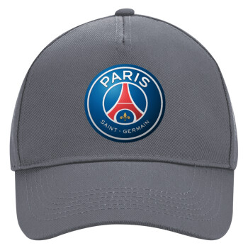 Paris Saint-Germain F.C., Ultimate Adult Hat Grey, (100% COTTON DRILL, ADULT, UNISEX, ONE SIZE)