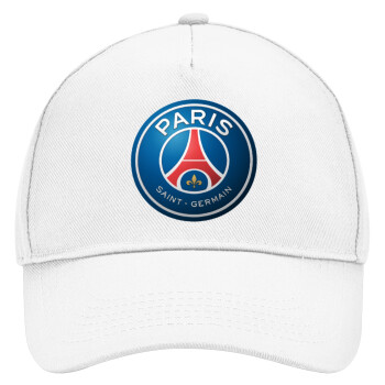 Paris Saint-Germain F.C., Καπέλο Ενηλίκων Baseball, Drill, Λευκό (100% ΒΑΜΒΑΚΕΡΟ, ΕΝΗΛΙΚΩΝ, UNISEX, ONE SIZE)