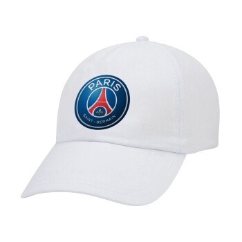 Paris Saint-Germain F.C., Καπέλο Ενηλίκων Baseball Λευκό 5-φύλλο (POLYESTER, ΕΝΗΛΙΚΩΝ, UNISEX, ONE SIZE)